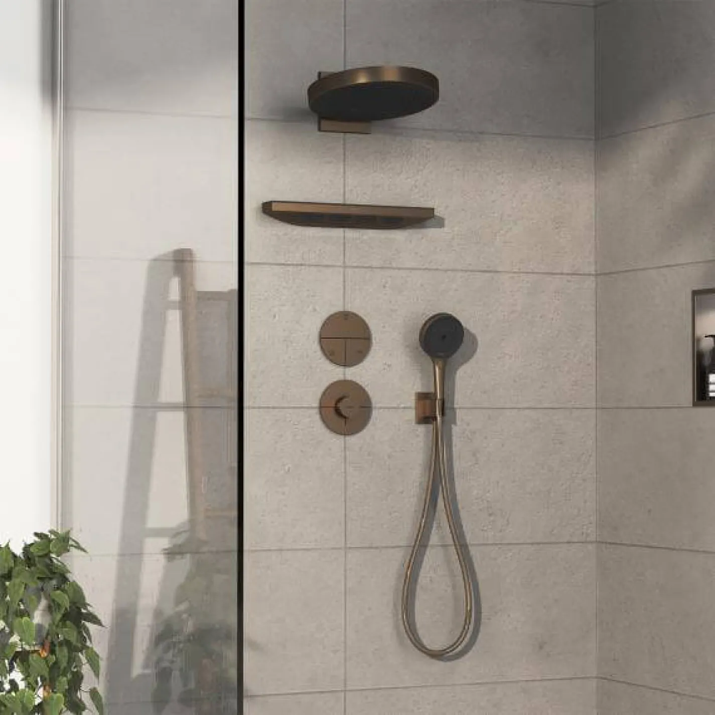 Термостат прихованого монтажу Hansgrohe ShowerSelect Comfort S HighFlow Brushed Bronze (15559140) - Фото 3