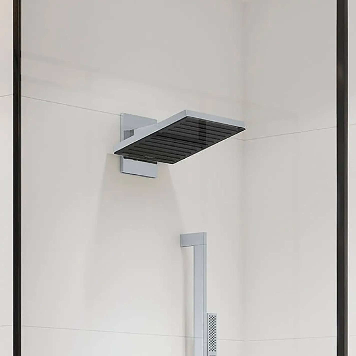 Верхний душ Hansgrohe Pulsify E 2jet 260х260 мм квадратный со стенным соединителем, хром (24350000) - Фото 3