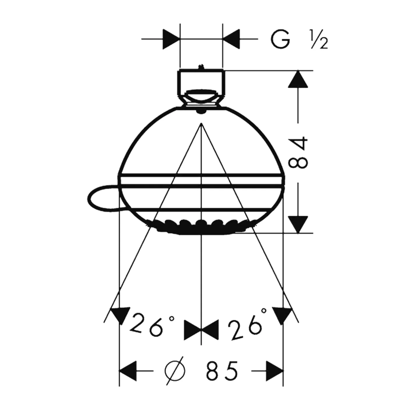 Верхній душ Hansgrohe Crometta 85 мм Vario, хром (28424000) - Фото 1