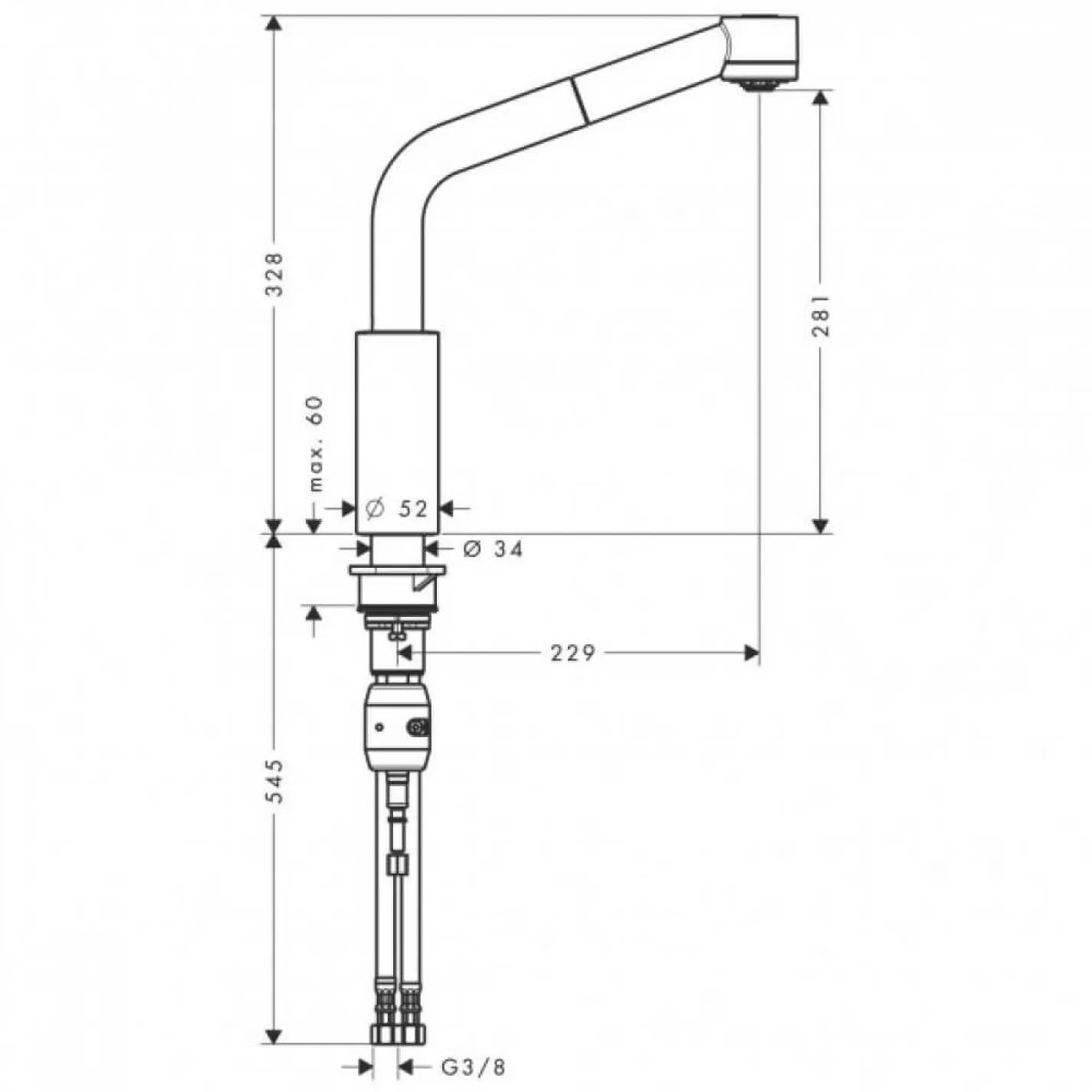 Змішувач для кухні Hansgrohe Status L (32861000) - Фото 1