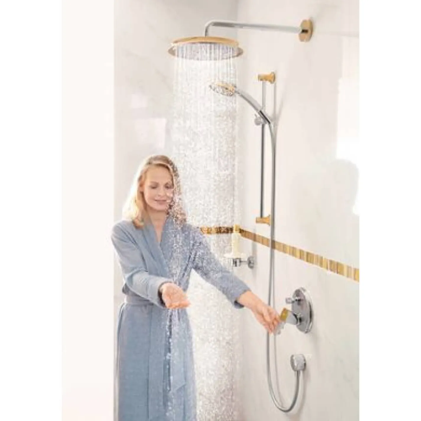 Змішувач для ванни Hansgrohe Metropol Classic хром/золото + IBOX universal - Фото 2