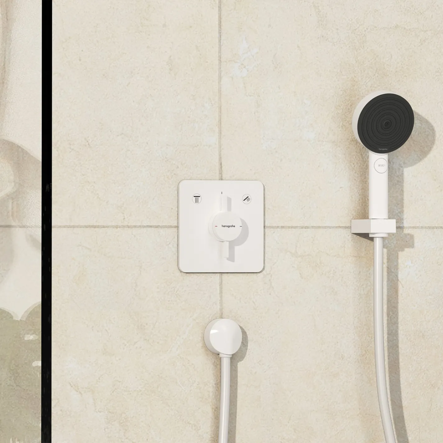 Змішувач для душу Hansgrohe DuoTurn Q на 2 функції білий матовий (75414700) - Фото 2