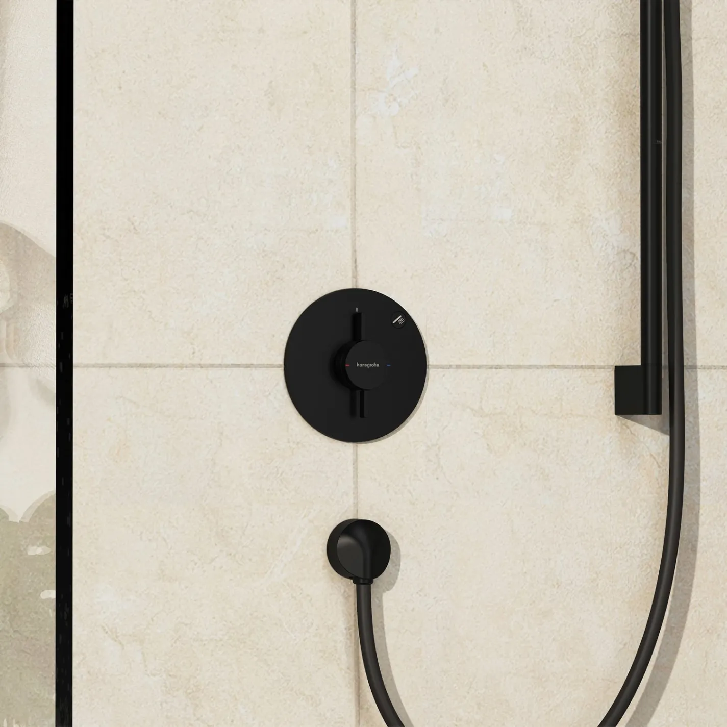 Смеситель для душа Hansgrohe DuoTurn S на 1 функцию черный матовый (75618670) - Фото 2