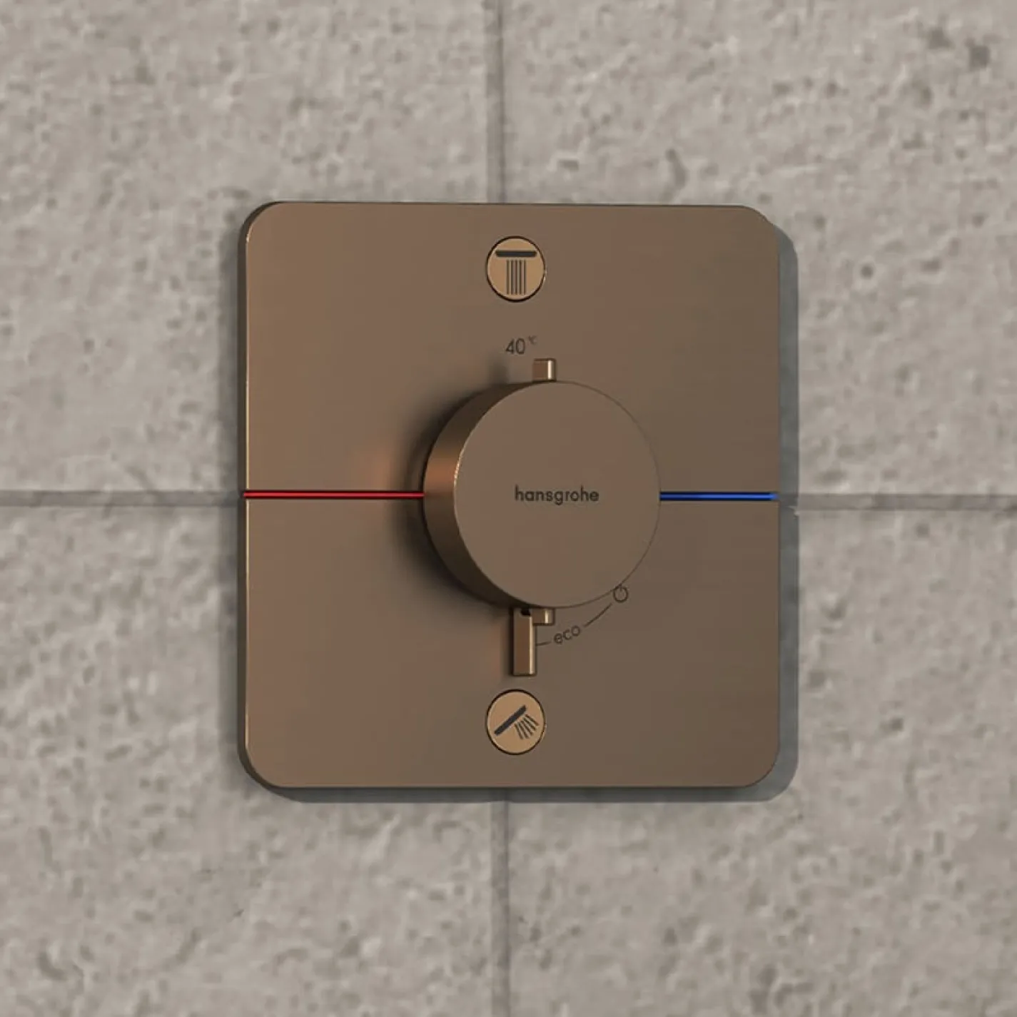 Змішувач для душу Hansgrohe ShowerSelect Comfort Q з термостатом на 2 споживача шліфована бронза (15583140) - Фото 1