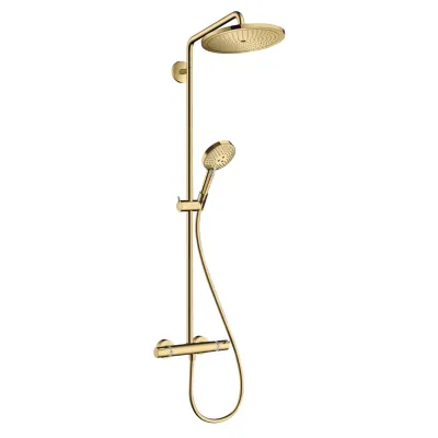 Душова система Hansgrohe Croma Select S Showerpipe 280 1jet EcoSmart з термостатом поліроване золото (26891990)