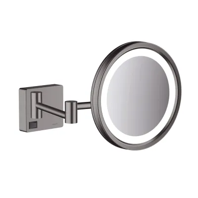 Дзеркало для гоління Hansgrohe AddStoris з підсвічуванням LED, чорний матовый/хром (41790340)