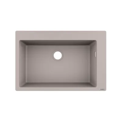 Мийка кухонна Hansgrohe S51, граніт, без крила, накладна, сірий бетон (43313380)