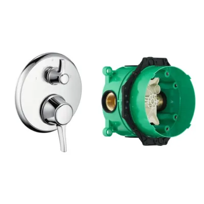 Термостат для душу Hansgrohe Ecostat Classic з IBOX universal прихованою частиною хром (15753000+01800180)