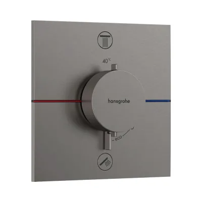 Термостат скрытого монтажа Hansgrohe ShowerSelect Comfort E 2 функции, матовый черный хром (15572340)