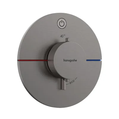 Термостат скрытого монтажа Hansgrohe ShowerSelect Comfort S 1 функция, матовый черный хром (15553340)