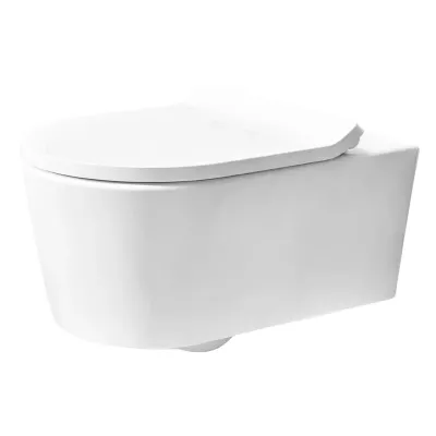 Унитаз подвесной с крышкой Hansgrohe EluPura S 540 безободочный с сиденьем Soft Close белый (60193450+60148450)