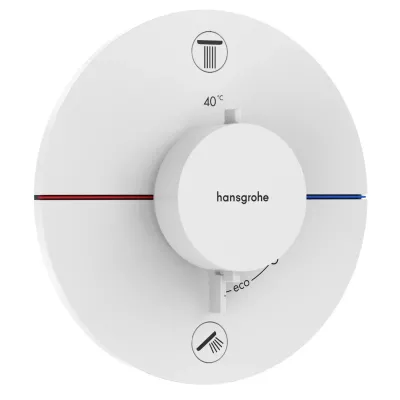 Змішувач для душу Hansgrohe ShowerSelect Comfort S з термостатом на 2 споживача білий матовий (15554700)