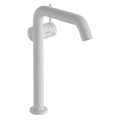 Смеситель для умывальника Hansgrohe Tecturis S CoolStart EcoSmart+ 240 со сливным набором белый матовый (73370700)