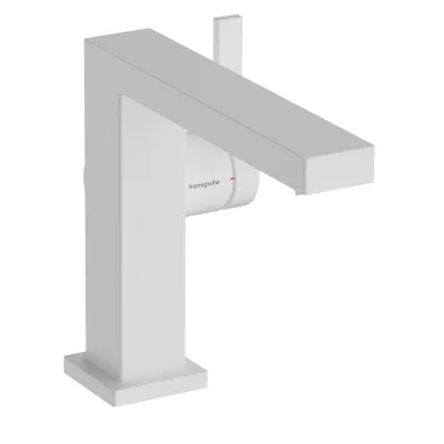 Змішувач для умивальника Hansgrohe Tecturis E CoolStart EcoSmart+ 110 зі зливним гарнітуром білий матовий (73023700)