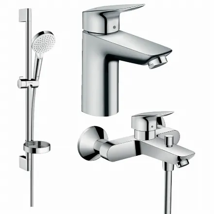 Набір змішувачів для ванни Hansgrohe EcoSmart Logis 100 (71104+7140+26553400)