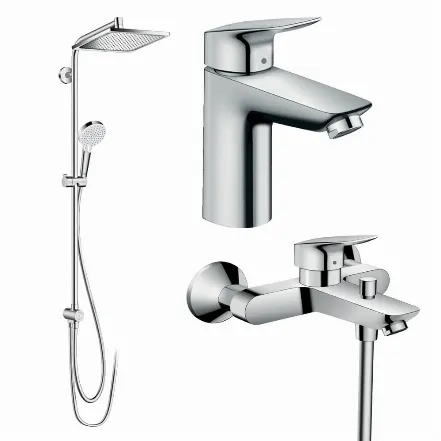 Набір змішувачів для ванни Hansgrohe EcoSmart Logis 100/Crometta Reno (71104+7140+27289000)