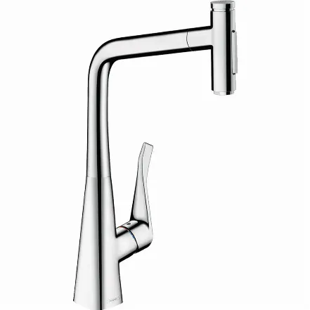 Змішувач для кухні Hansgrohe Metris Select 320 з висувним виливом Sbox (73816000)