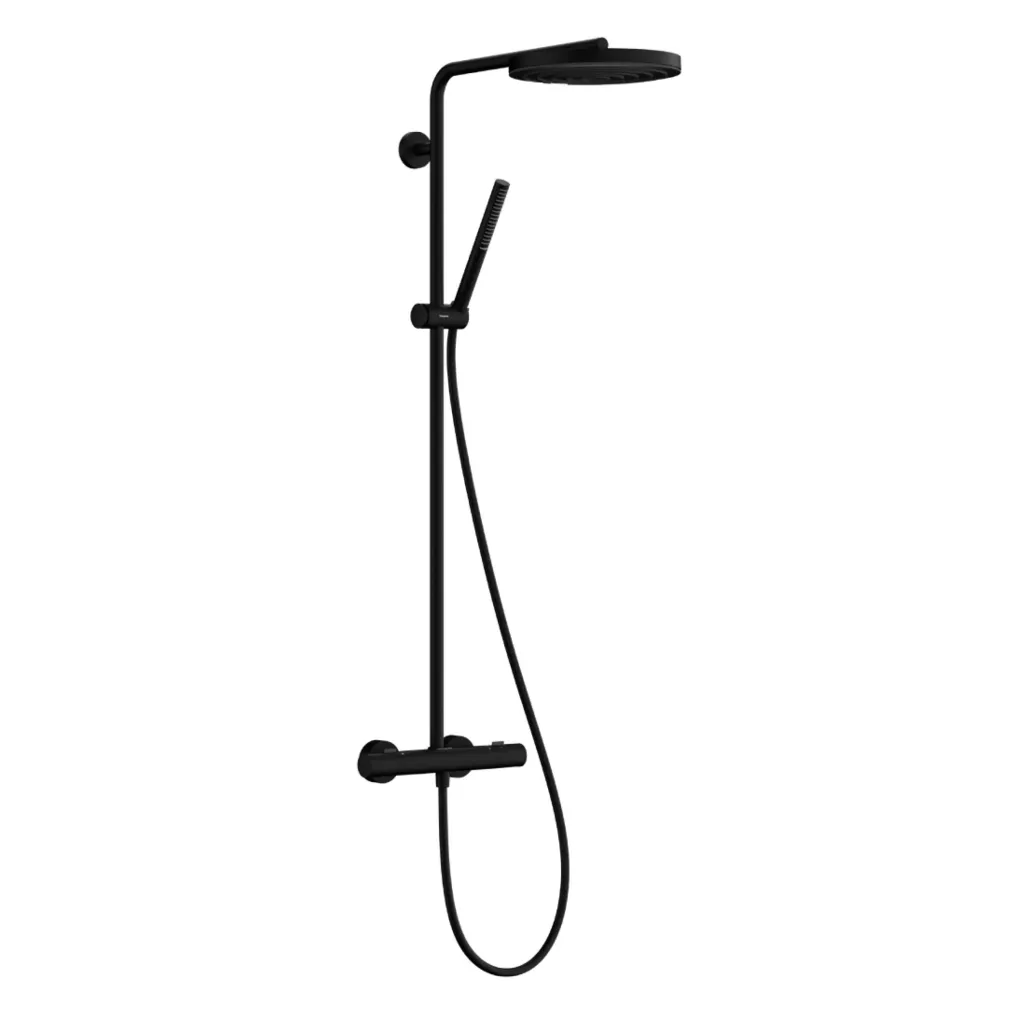 Душова система Hansgrohe Pulsify S Puro Showerpipe 260 1jet з термостатом чорний матовий (24222670)- Фото 1