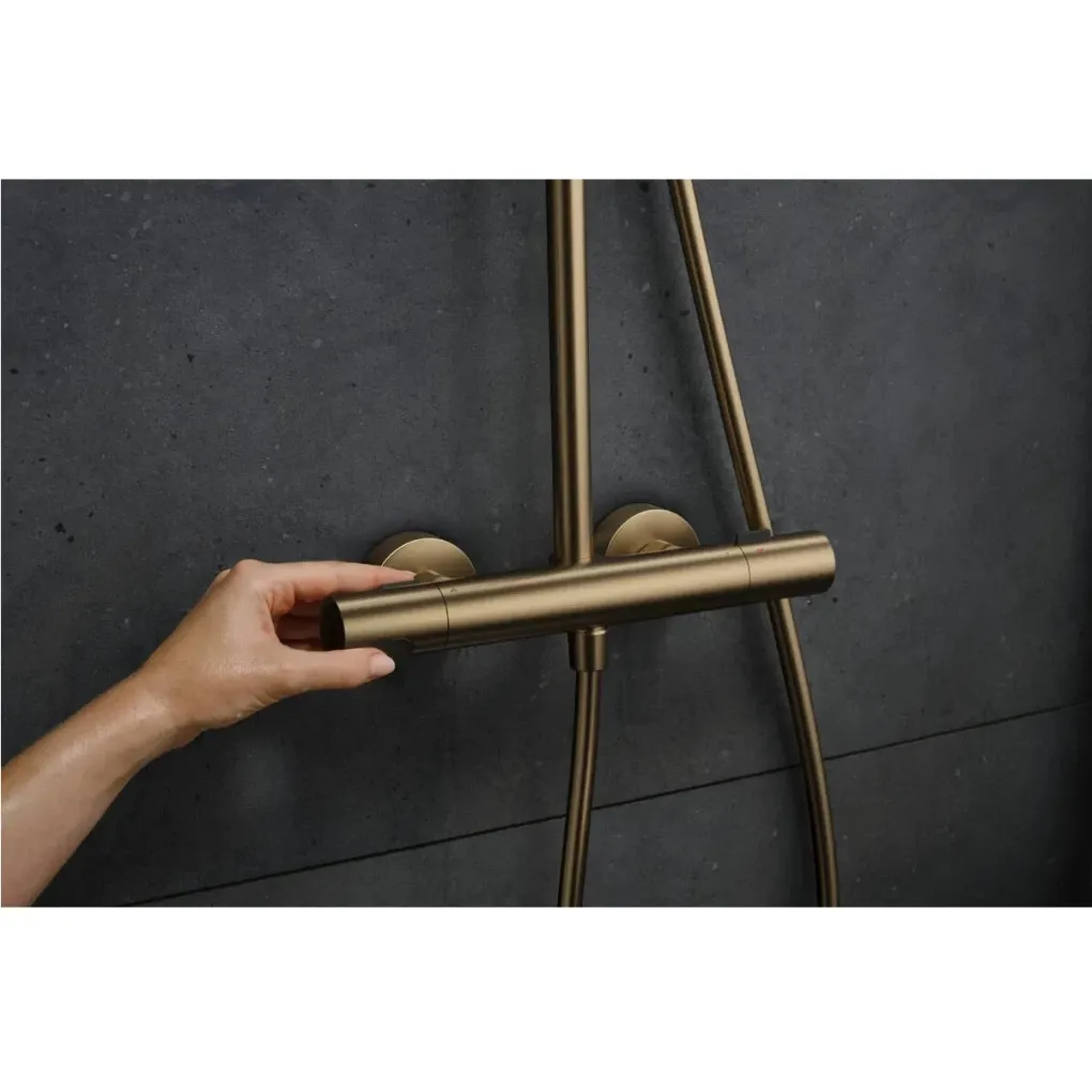 Душова система Hansgrohe Pulsify S Puro Showerpipe 260 1jet з термостатом шліфована бронза (24222140)- Фото 2