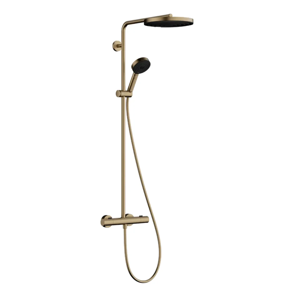 Душова система Hansgrohe Pulsify S Puro Showerpipe EcoSmart 260 1jet з термостатом шліфована бронза (24237140)- Фото 1