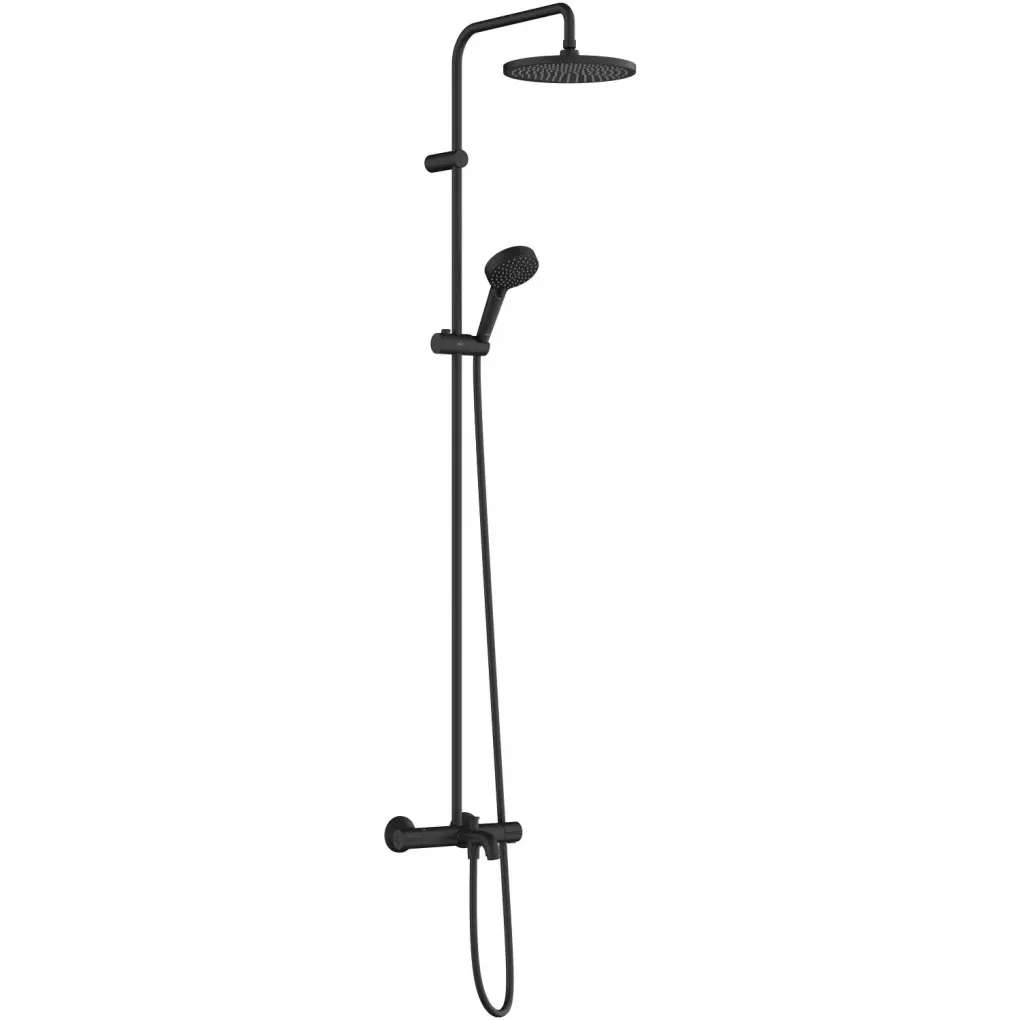 Душова система Hansgrohe Vernis Blend Showerpipe 240 з термостатом чорний матовий- Фото 1