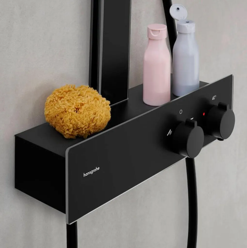 Душова система Hansgrohe Rainfinity Showerpipe 360 1jet з термостатом ShowerTablet 350, Matt Black (26853670)- Фото 4