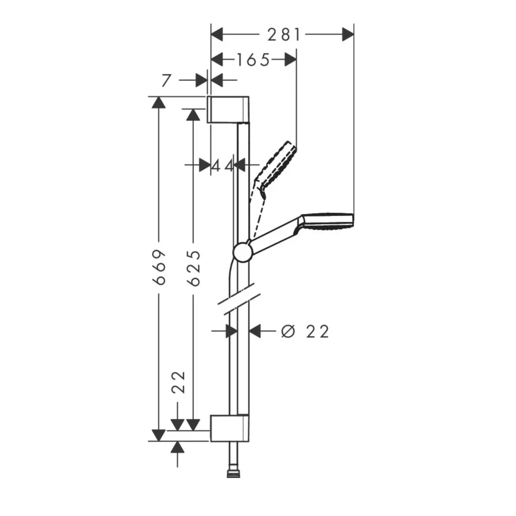 Душевой набор Hansgrohe Crometta 1jet Green 65 см белый/хром (26554400)- Фото 2