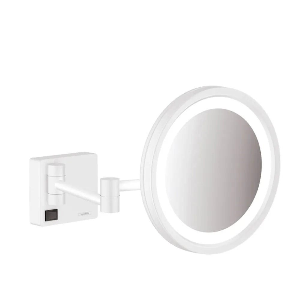 Зеркало для бритья Hansgrohe AddStoris с LED освещением белый матовый (41790700)- Фото 1