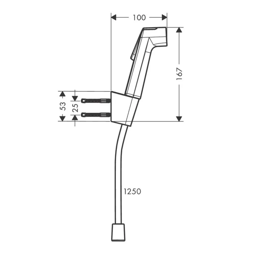 Гигиенический душ Hansgrohe S EcoSmart с держателем и шлангом хром (29238000)- Фото 2