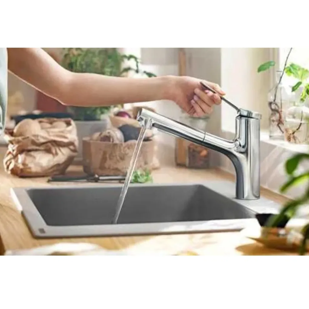 Мойка для кухни Hansgrohe S52 S520-F345 со смесителем Zesis M33 серый камень-сталь (43356800)- Фото 5