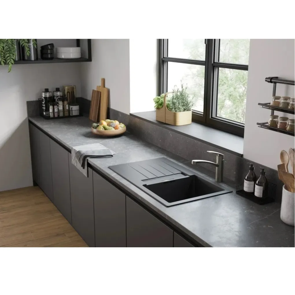 Мийка для кухні Hansgrohe S52 S520-F480 1000x500 с сушилкою зліва сірий камінь (43358290)- Фото 2