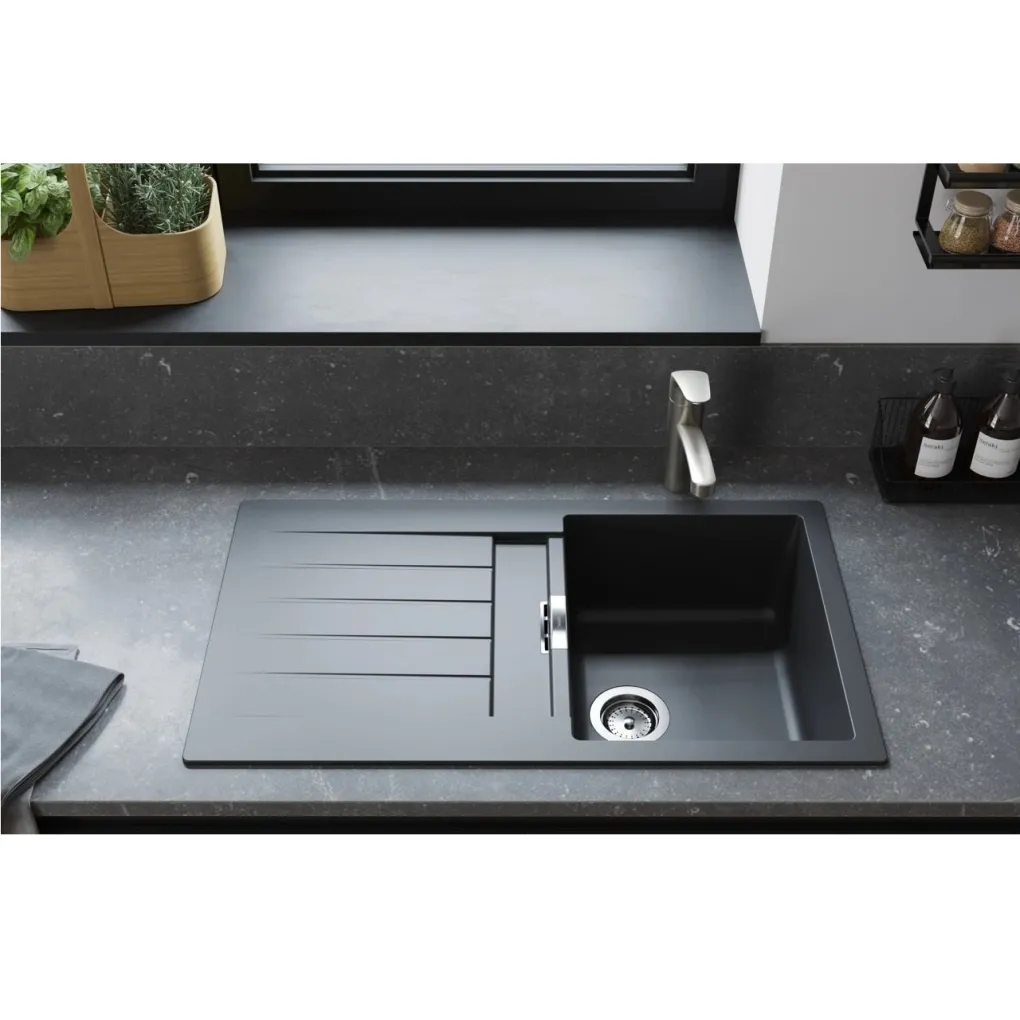 Мийка для кухні Hansgrohe S52 S520-F480 1000x500 с сушилкою зліва сірий камінь (43358290)- Фото 3