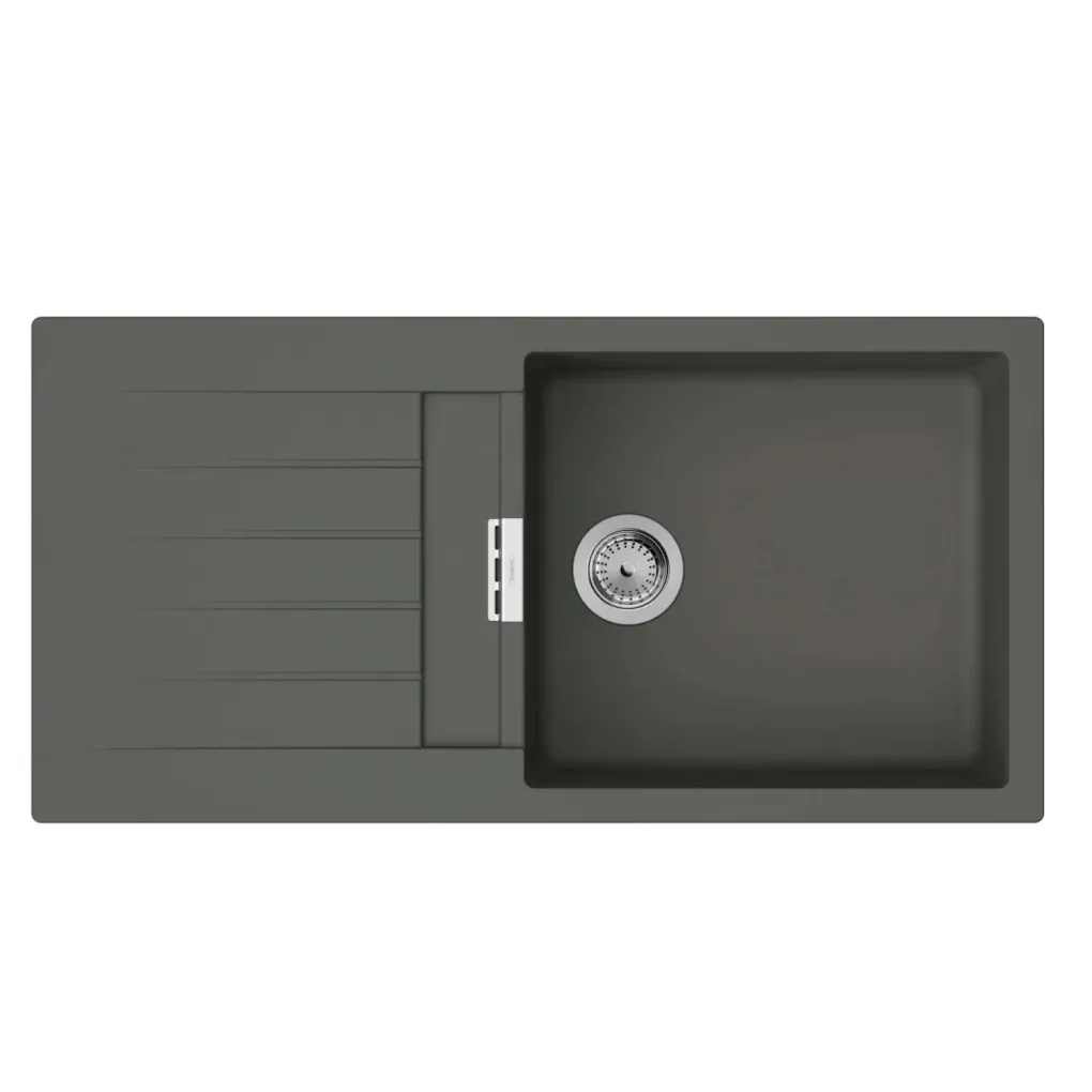 Мийка для кухні Hansgrohe S52 S520-F480 1000x500 с сушилкою зліва сірий камінь (43358290)- Фото 1