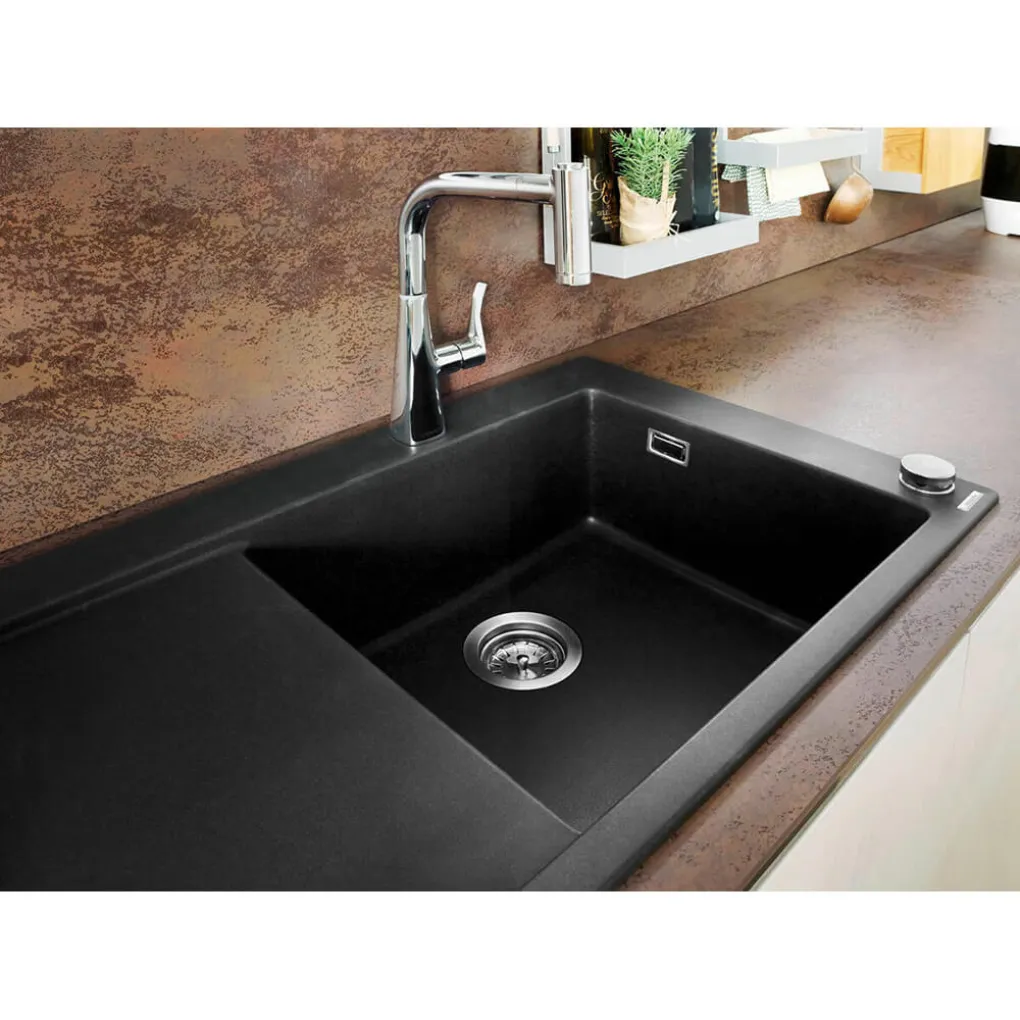 Кухонная мойка Hansgrohe S514-F450 1050х510 з сушилкою слева, черный графит (43314170)- Фото 3