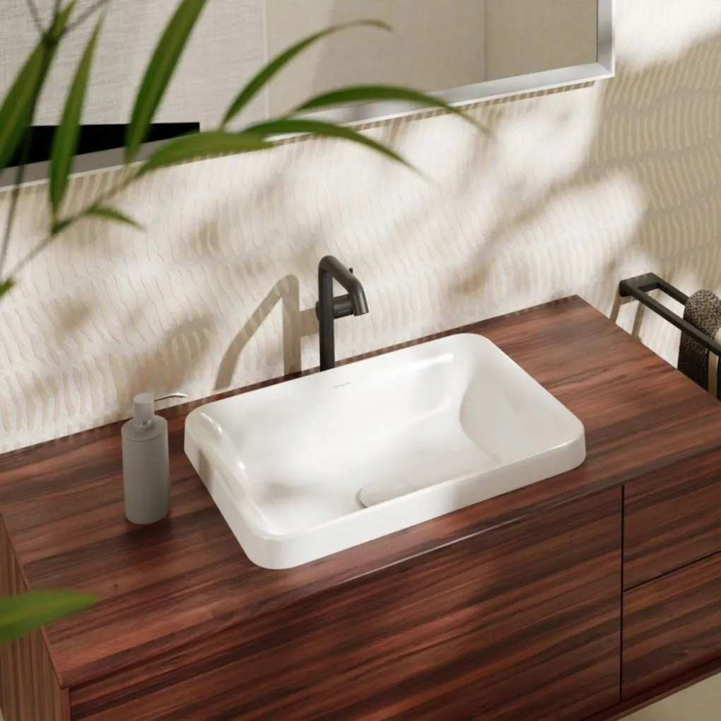 Раковина вбудована на стільницю Hansgrohe Xuniva Q SmartClean 55х40 см білий (61066450)- Фото 2
