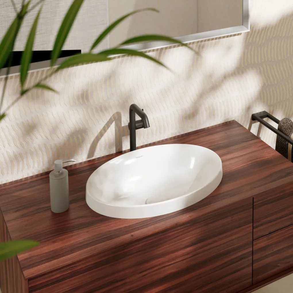 Раковина вбудована на стільницю Hansgrohe Xuniva D SmartClean 55х40 см білий (61058450)- Фото 2