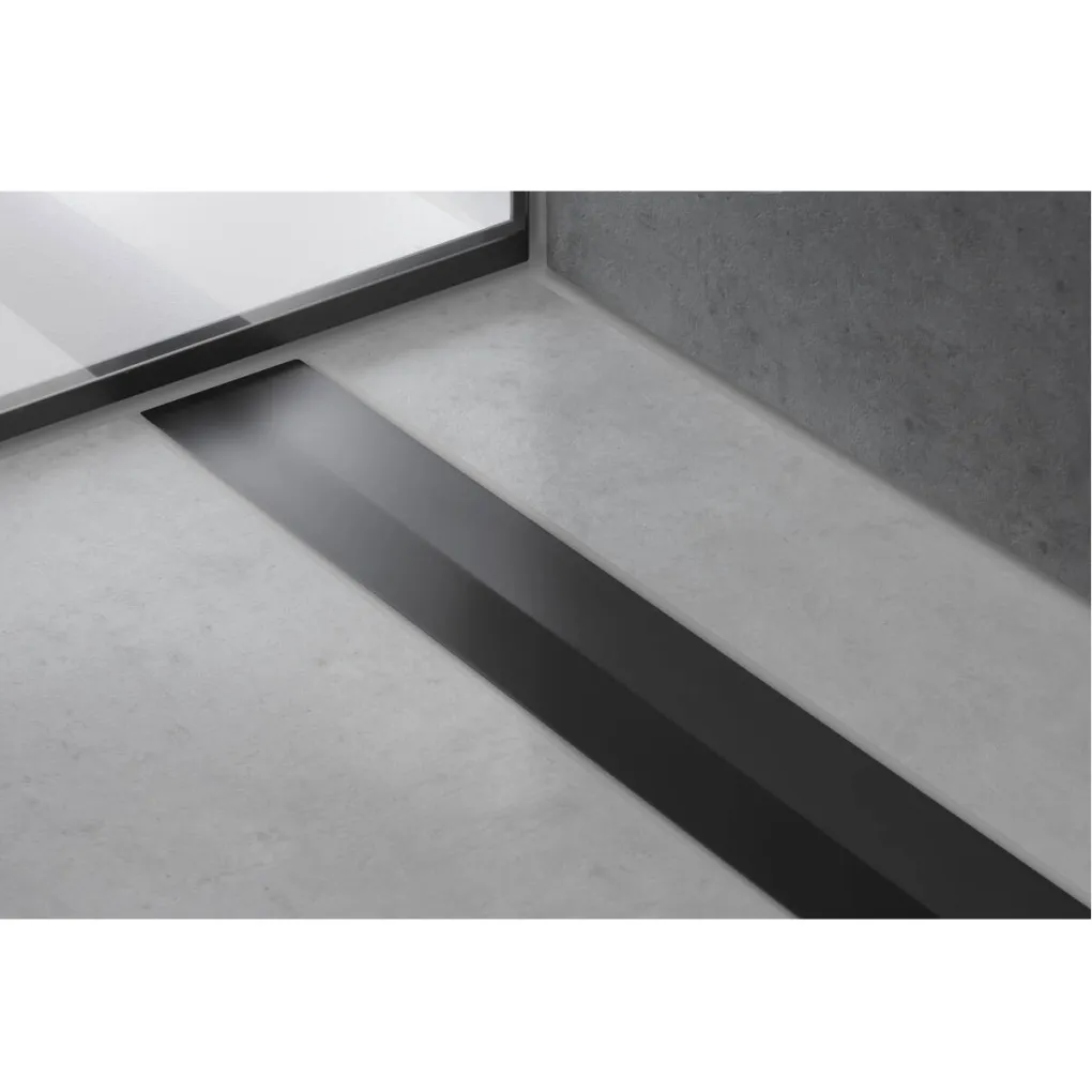 Решетка (наружная часть слива) для трапа Hansgrohe RainDrain Flex Wall 700 мм черный мат хром (56050340)- Фото 3