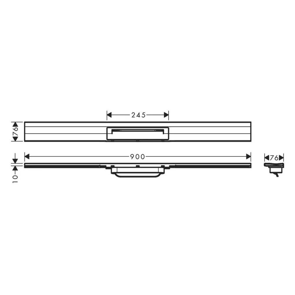 Решетка (наружная часть слива) для трапа Hansgrohe RainDrain Flex Wall 900 мм белый мат (56052700)- Фото 2