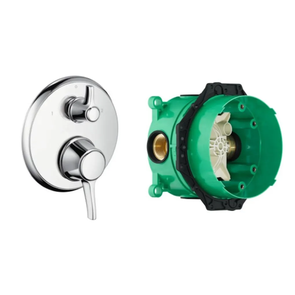 Термостат для душу Hansgrohe Ecostat Classic з IBOX universal прихованою частиною хром (15753000+01800180)- Фото 1