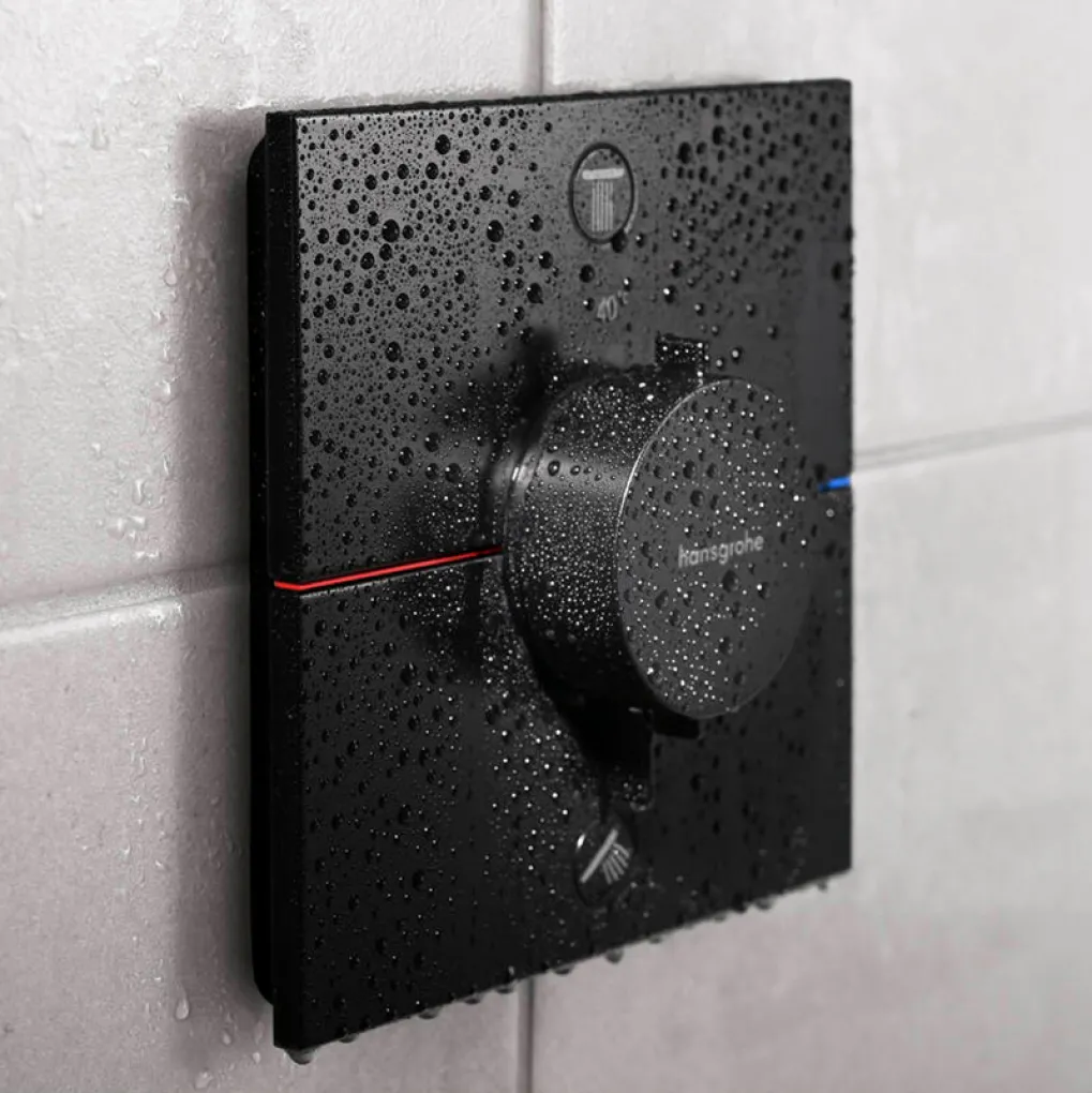 Термостат прихованого монтажу Hansgrohe ShowerSelect Comfort E 2 функції, чорний матовий (15572670)- Фото 3