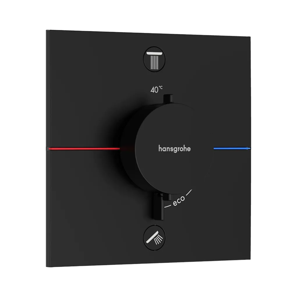 Термостат прихованого монтажу Hansgrohe ShowerSelect Comfort E 2 функції, чорний матовий (15572670)- Фото 1
