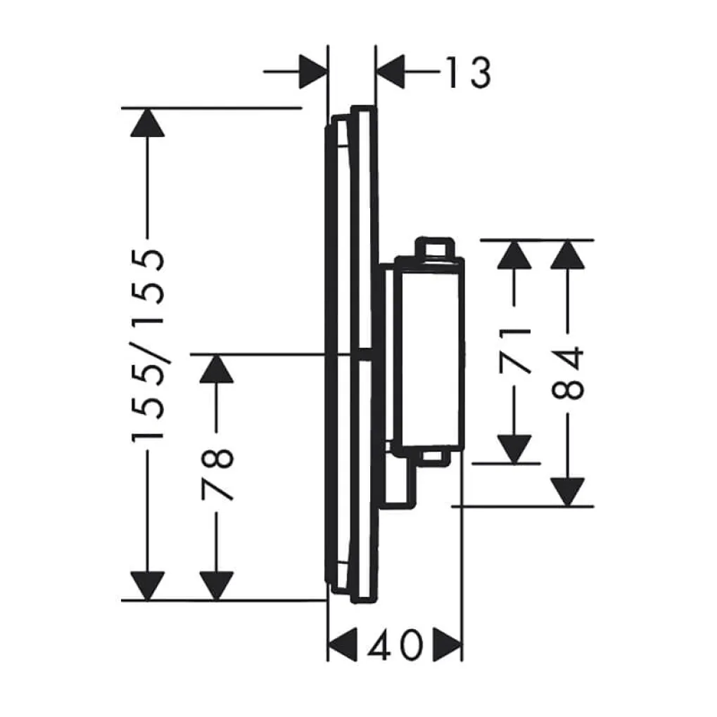 Термостат Hansgrohe ShowerSelect Comfort E на 2 функції, хром (15572000)- Фото 4