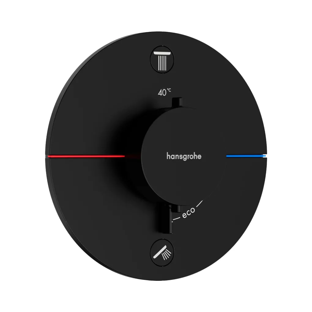 Термостат прихованого монтажу Hansgrohe ShowerSelect Comfort S 2 функції, чорний матовий (15554670)- Фото 1