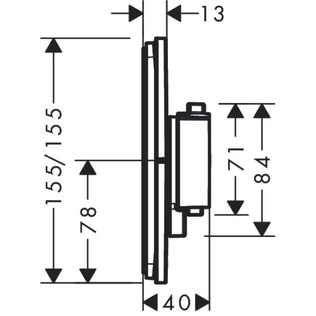 Термостат скрытого монтажа Hansgrohe ShowerSelect Comfort Q на 1 функцию Matt Black (15581670)- Фото 2
