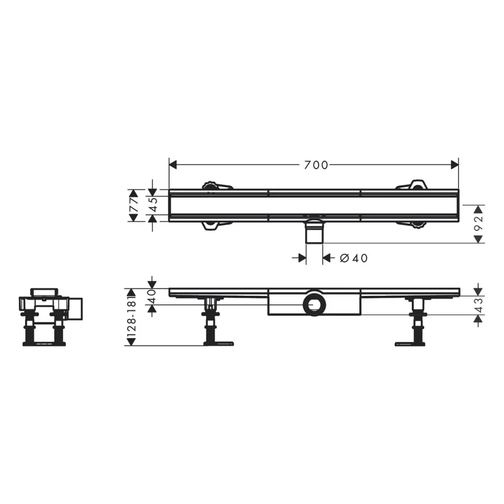 Трап для душа Hansgrohe RainDrain Compact Flat 700 мм сталь (56164800)- Фото 2