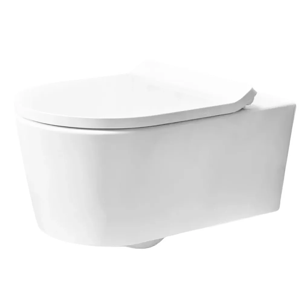 Унитаз подвесной с крышкой Hansgrohe EluPura S 540 безободочный с сиденьем Soft Close белый (60193450+60148450)- Фото 1