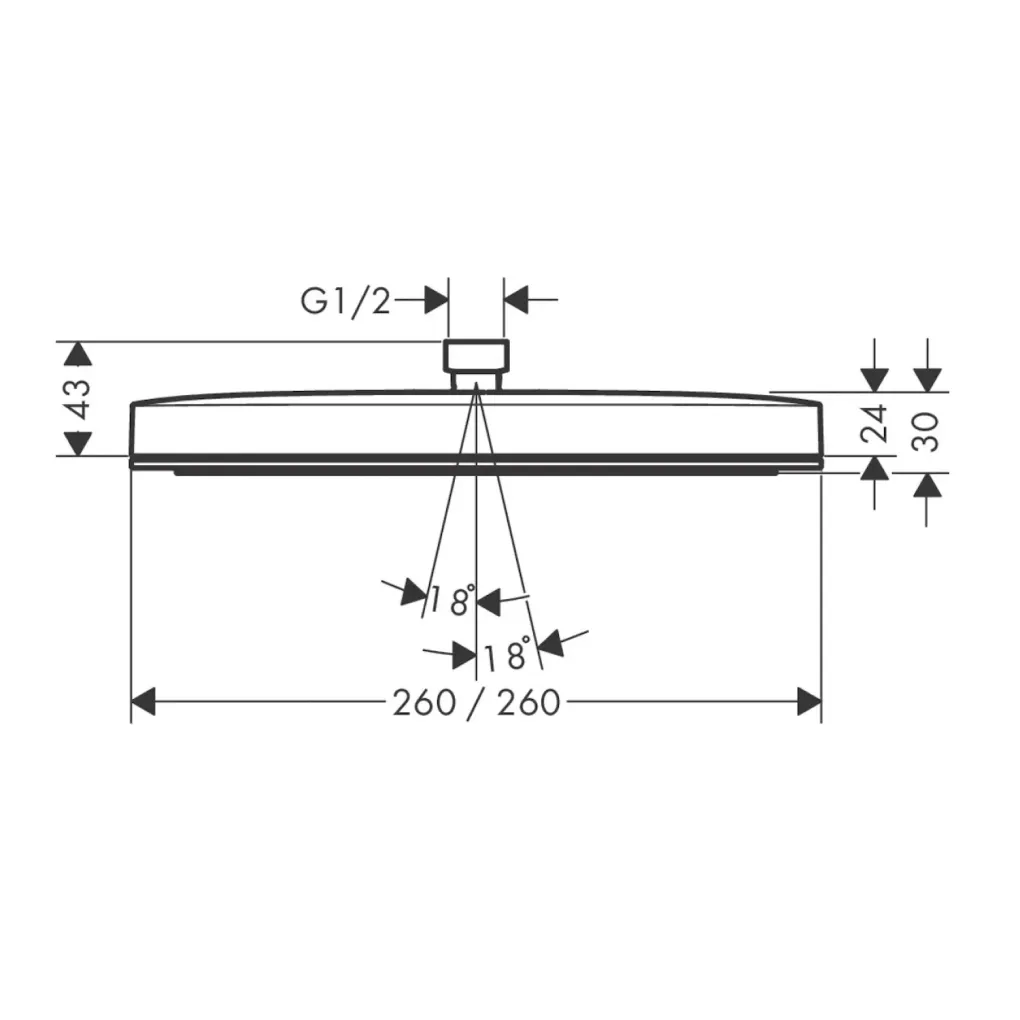 Верхний душ Hansgrohe Pulsify E 260 шлифованная бронза (24330140)- Фото 2