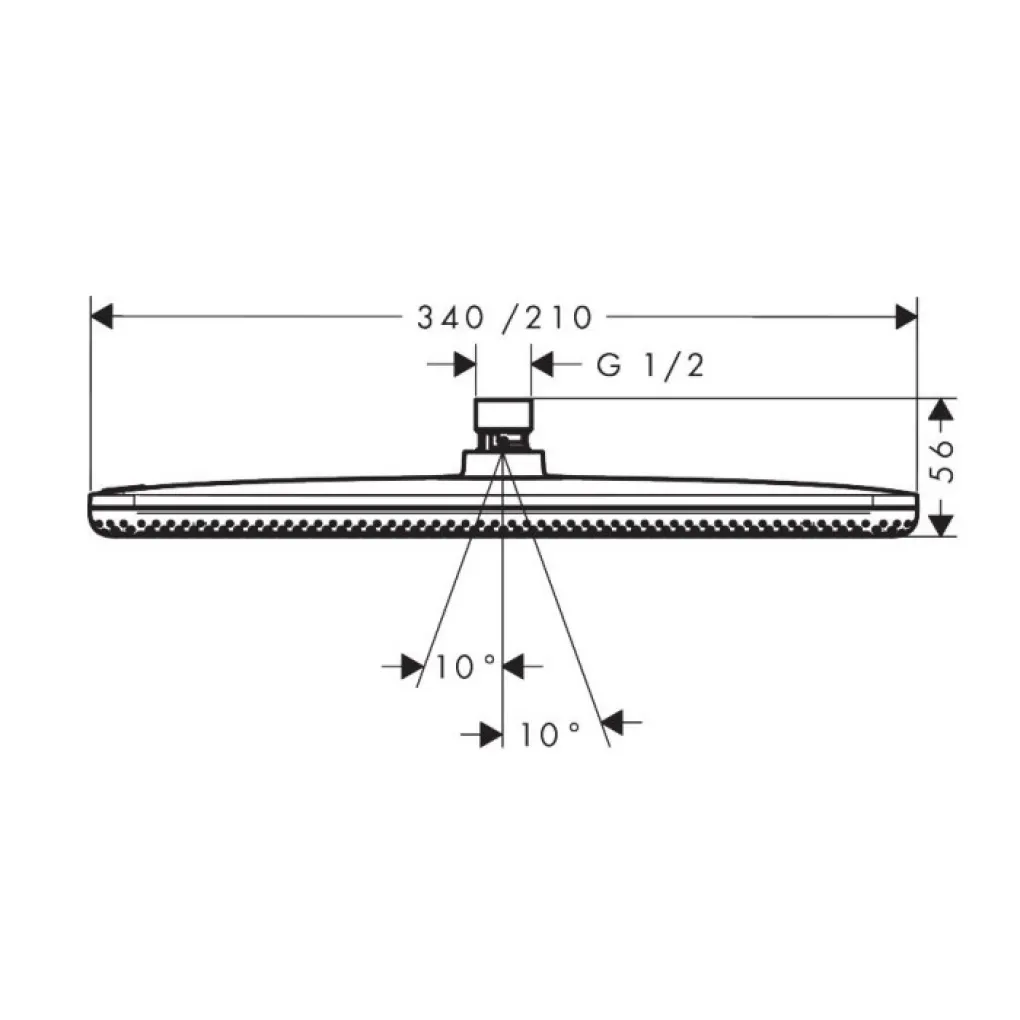 Верхній душ Hansgrohe Raindance Alive Q 340/210 1jet чорний хром мат (24530340)- Фото 4