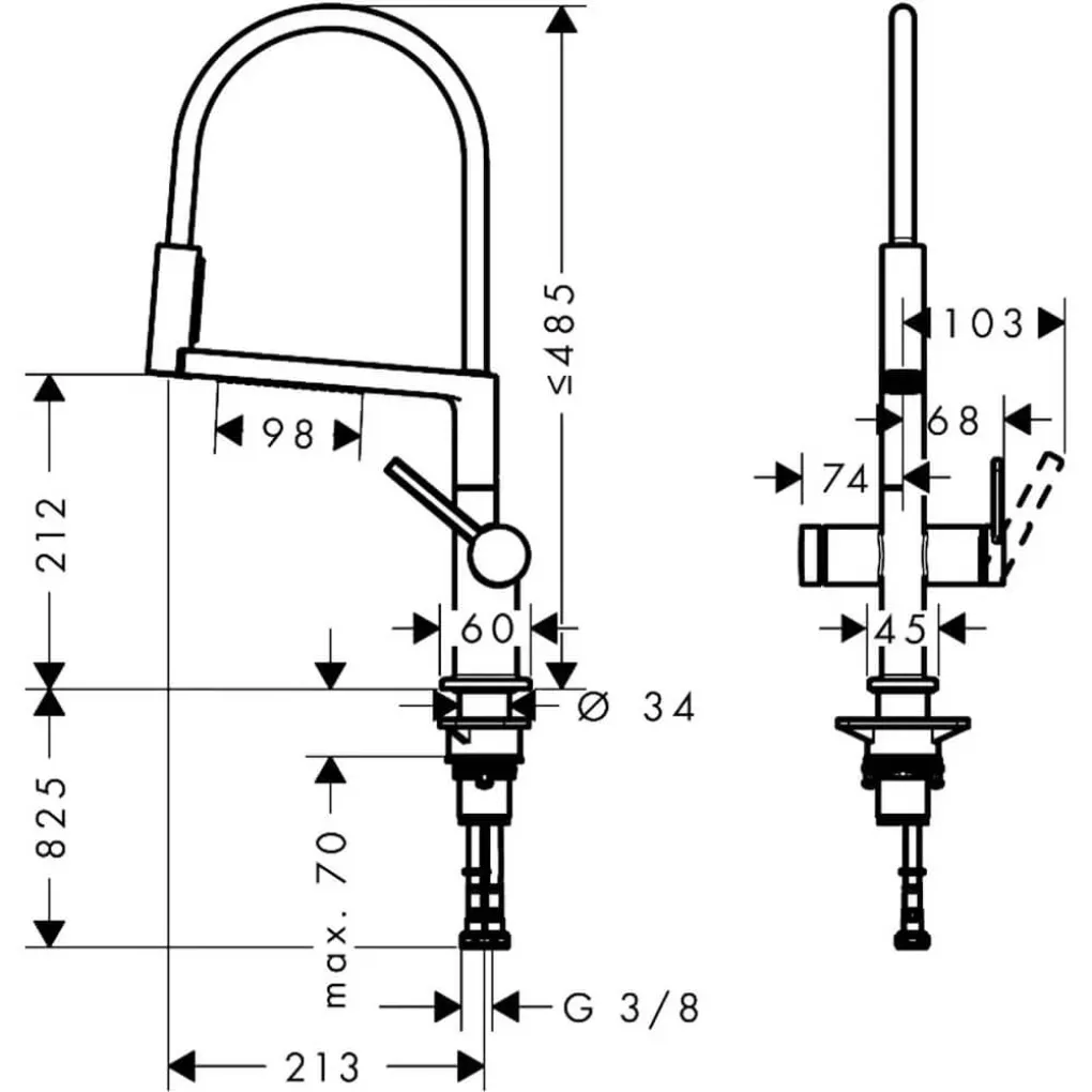 Смеситель для кухни Hansgrohe Talis Select M54 хром (72861000)- Фото 2