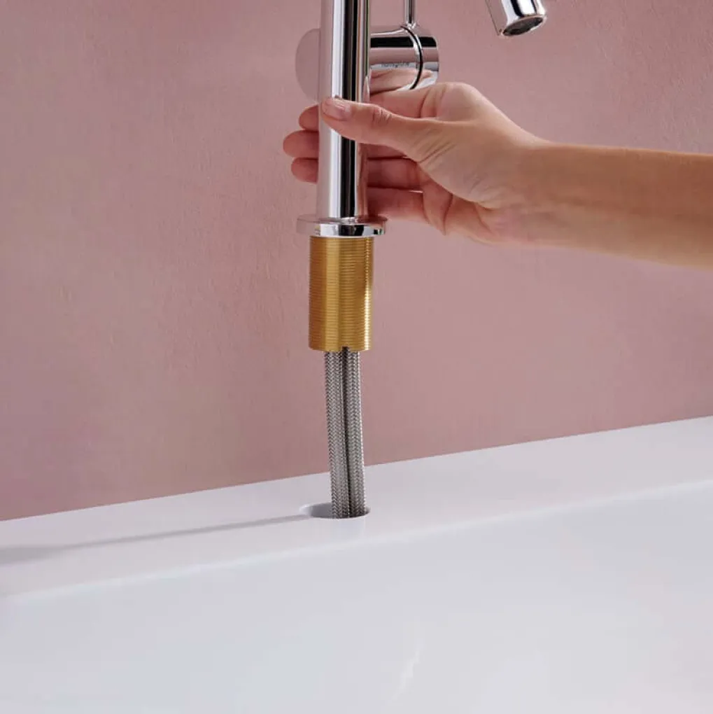 Змішувач для раковини Hansgrohe Tecturis S CoolStart EcoSmart+ зі зливним гарнітуром бронза (73320140)- Фото 3